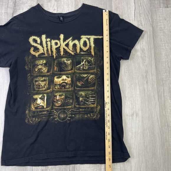 Vintage Y2K Slipknot Band Album T-Shirt Double Sided Faded Black Size Large P - Picture 4 of 6